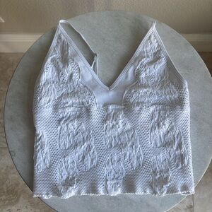 White Textured Tank Top